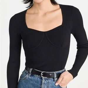 Madewell Wide Rib Sweater - Black - M